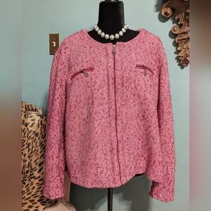 Elegant Pink Tweed Blazer